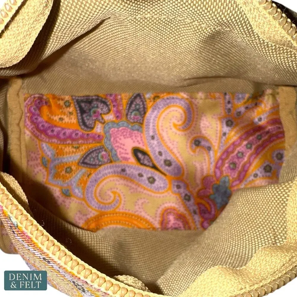 Etro Paisley Mini Zip Pouch Cosmetic‎ Bag Boho Festival Y2K Luxe Travel Designer